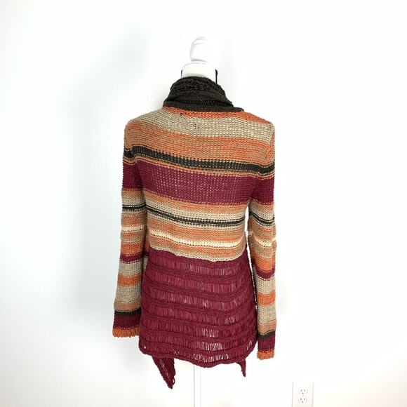 Ethyl M Long Sweater Cardigan Rust Orange burgundy - Picture 6 of 7